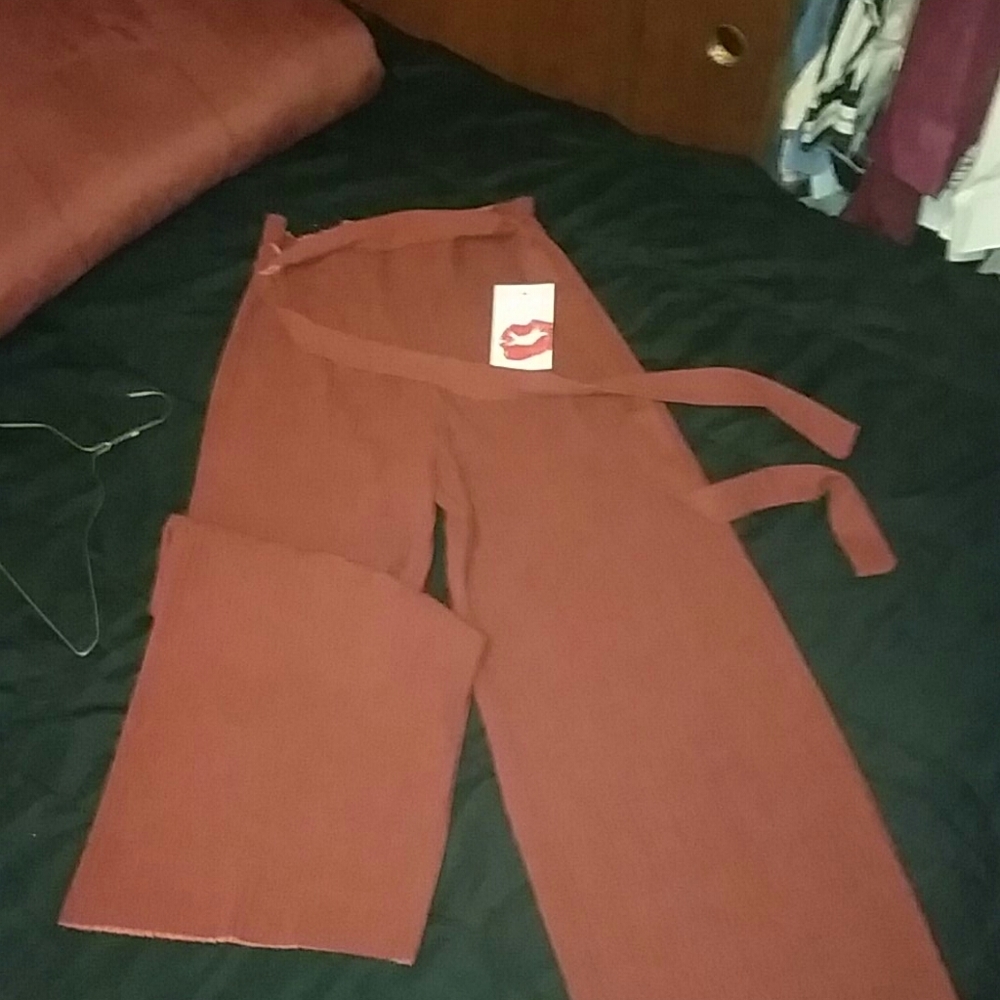 Hot kiss women's pants burnt orange size medium